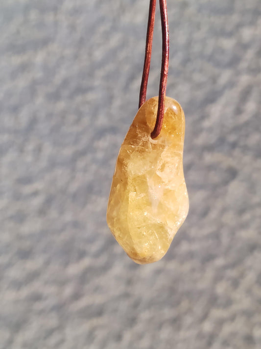 Citrine ~ Gemstone Necklace Yellow HIPPIE GOA Boho Ethnic Natural Healing Stone Rarity Crystals Jewelry Pendant Natural Stone Gift Bright Sun