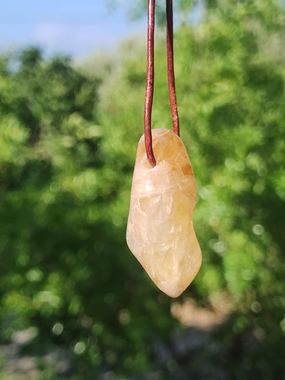 Citrine ~ Gemstone Necklace Yellow HIPPIE GOA Boho Ethnic Natural Healing Stone Rarity Crystals Jewelry Pendant Natural Stone Gift Bright Sun
