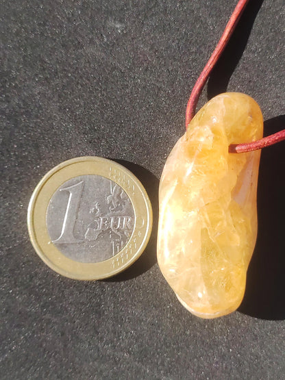 Citrine ~ Gemstone Necklace Yellow HIPPIE GOA Boho Ethnic Natural Healing Stone Rarity Crystals Jewelry Pendant Natural Stone Gift Bright Sun