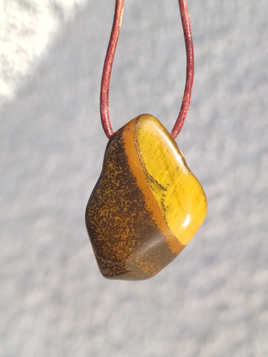 Collier en pierre précieuse œil de tigre pierre de guérison verte il elle homme femme cadeau pendentif porte-bonheur GOA Boho Tibet Ethno nature unique