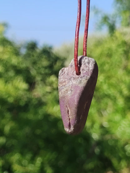 Purpurite - collier de pierres précieuses violettes, pierre de guérison naturelle, protection, chance, homme, femme, il, elle, ami, mère, chance, HIPPIE, rareté, cadeau, pendentif unique