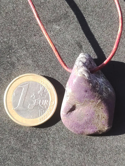 Purpurite - collier de pierres précieuses violettes, pierre de guérison naturelle, protection, chance, homme, femme, il, elle, ami, mère, chance, HIPPIE, rareté, cadeau, pendentif unique