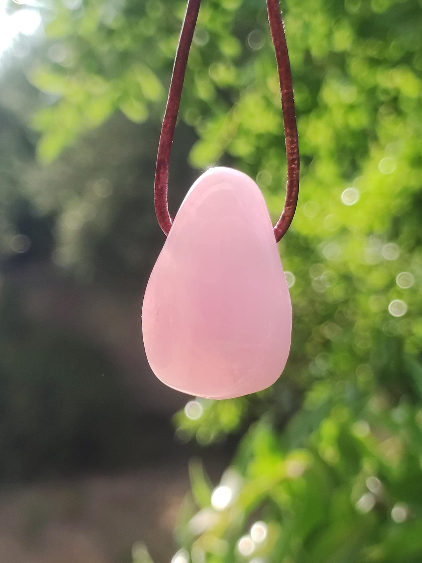 Kunzite A - Collier de pierres précieuses Pierre de guérison Rose Rose Rareté Homme Femme Chanceux HIPPIE GOA Boho Tibet Ethnique Naturel Rareté Cadeau Lui Son Homme Femme