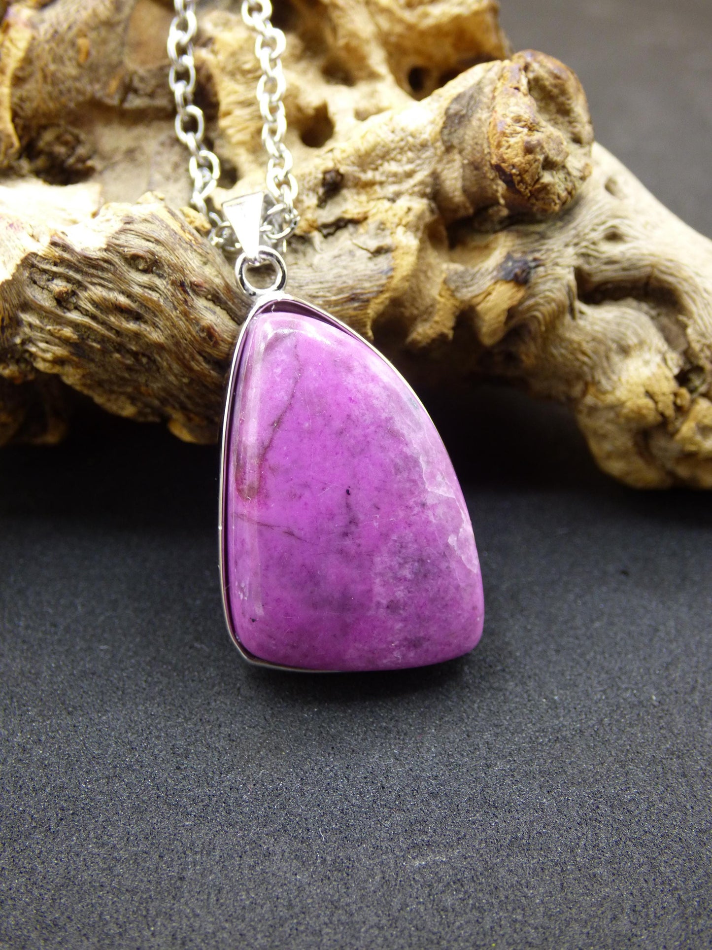 Cobalt Calcit Kobaltcalcit - 925 Silber Edelstein Kette Heilstein Natur pink rosa Rarität Edel Mann Frau Geschenk Er Sie Freundin Kristall