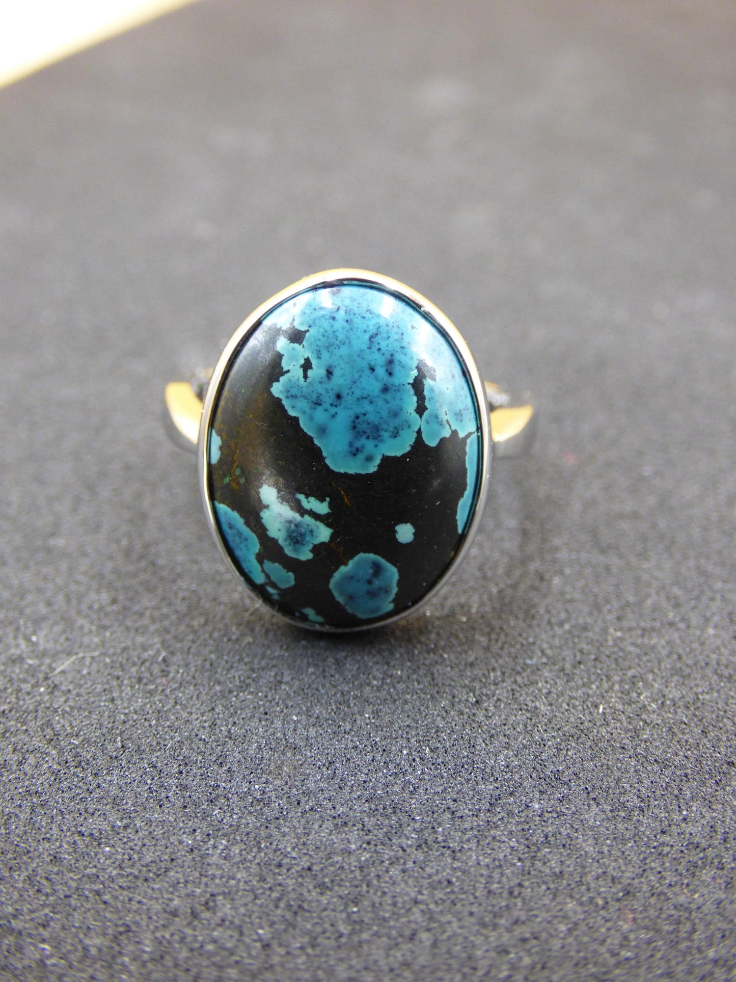 Turquoise Ring - 100% natural 925 Sterling Silver adjustable gemstone healing stone energy power women ring jewelry noble green blue rarity