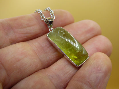 Vesuvianite green AAA 925 silver gemstone necklace natural healing stone crystal rarity pendant man woman he she gift beautiful noble