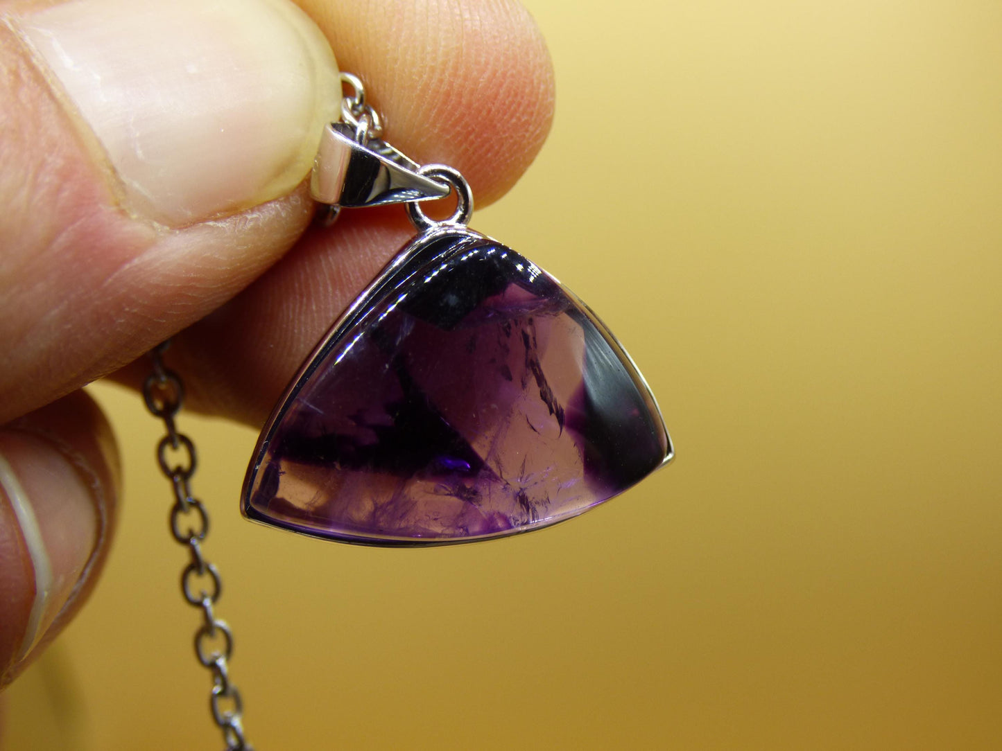 Collier en argent sterling 925 avec améthyste violette, pierre précieuse unique et rare, naturelle, noble, idéal pour un homme, une femme ou un ami.