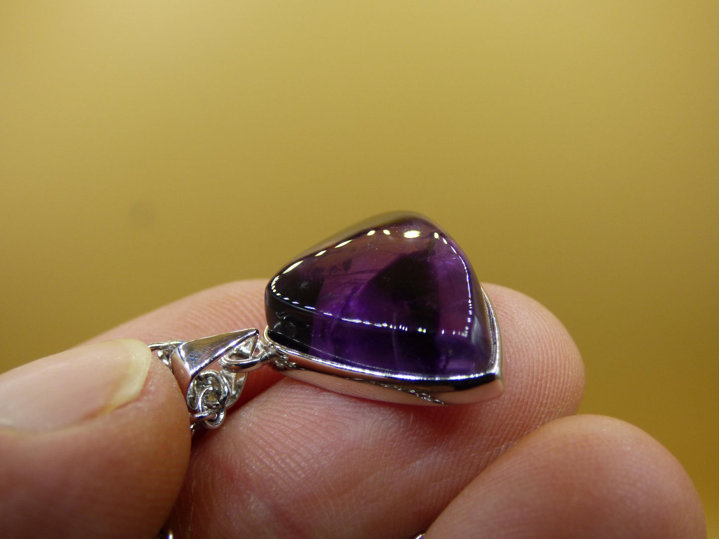 Collier en argent sterling 925 avec améthyste violette, pierre précieuse unique et rare, naturelle, noble, idéal pour un homme, une femme ou un ami.