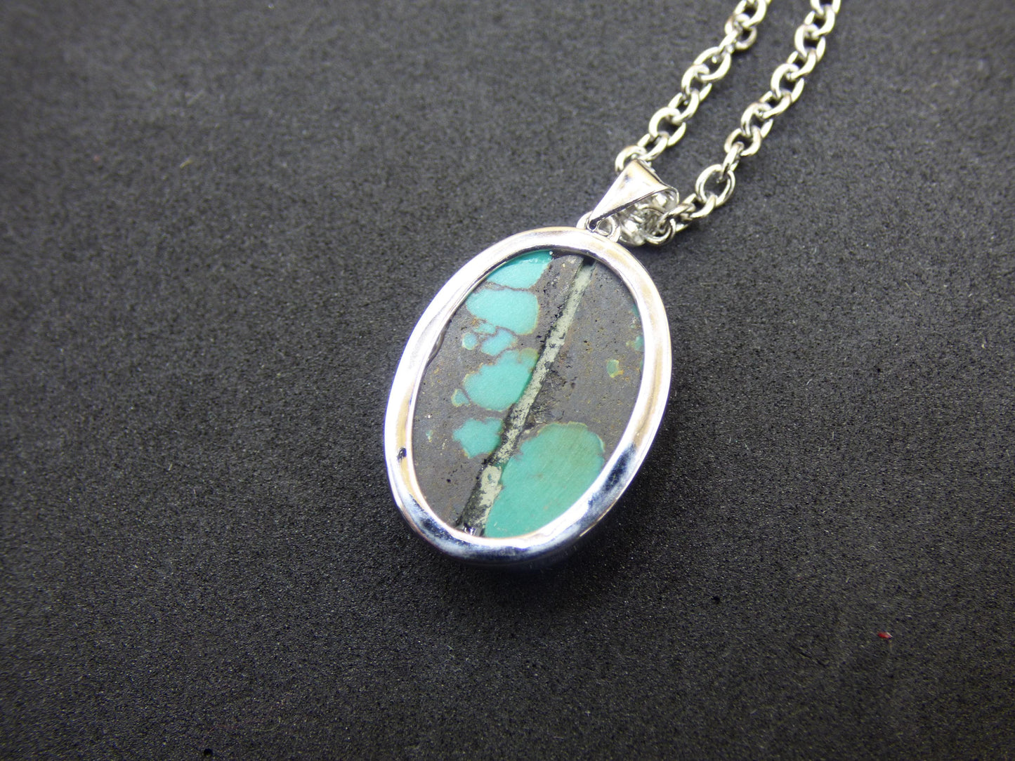Collier en véritable pierre précieuse turquoise en argent sterling 925 - Bijoux nobles pour femme et homme, filigrane, cadeau d'anniversaire de mariage, pierre de guérison, rareté, nature