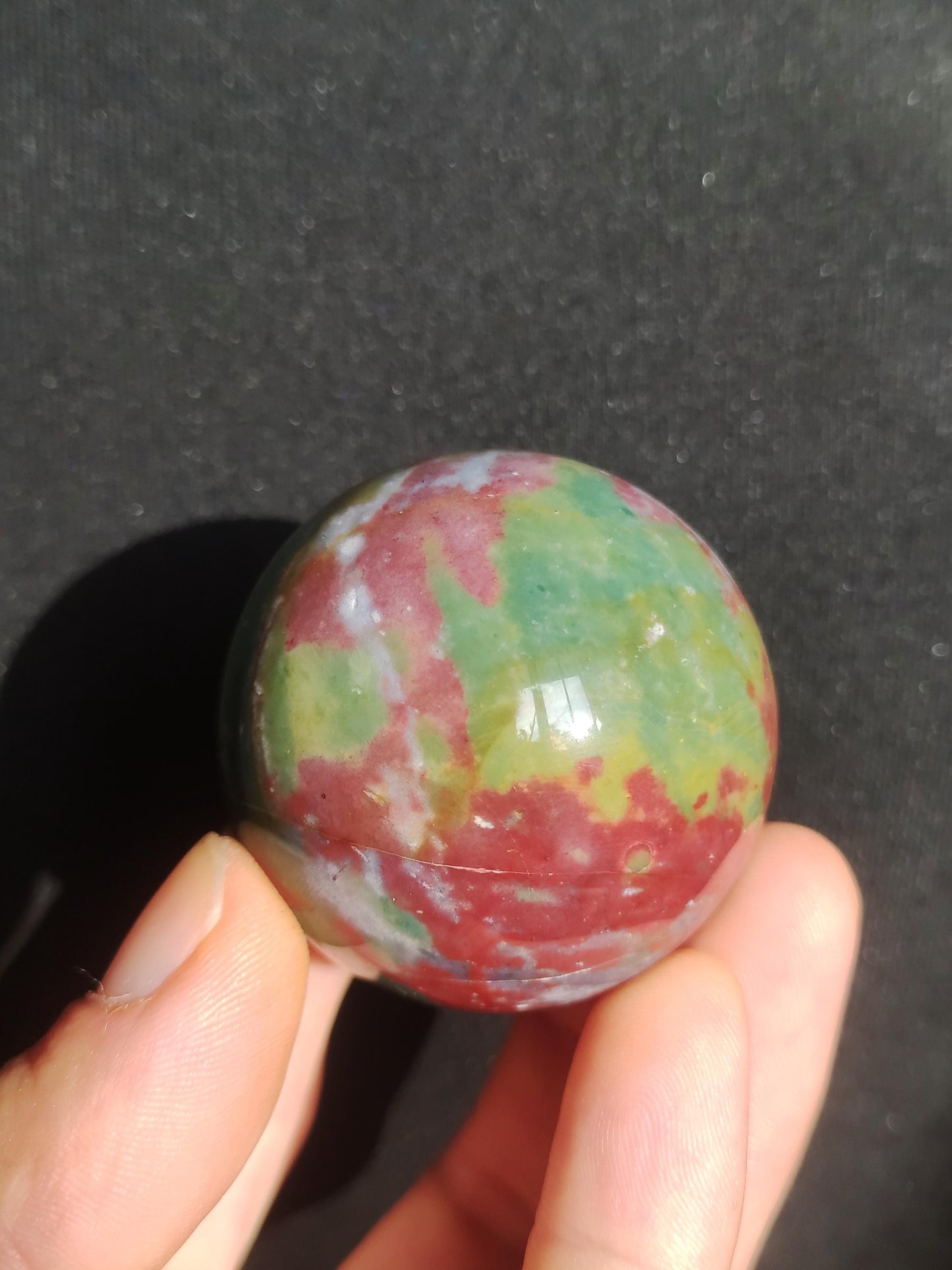 Jaspe océanique - Boule de pierre précieuse Pierre de guérison naturelle Décoration Cristal Cadeau Lui Elle Homme Femme Maison Appartement Énergie Puissance Vert Coloré Rareté