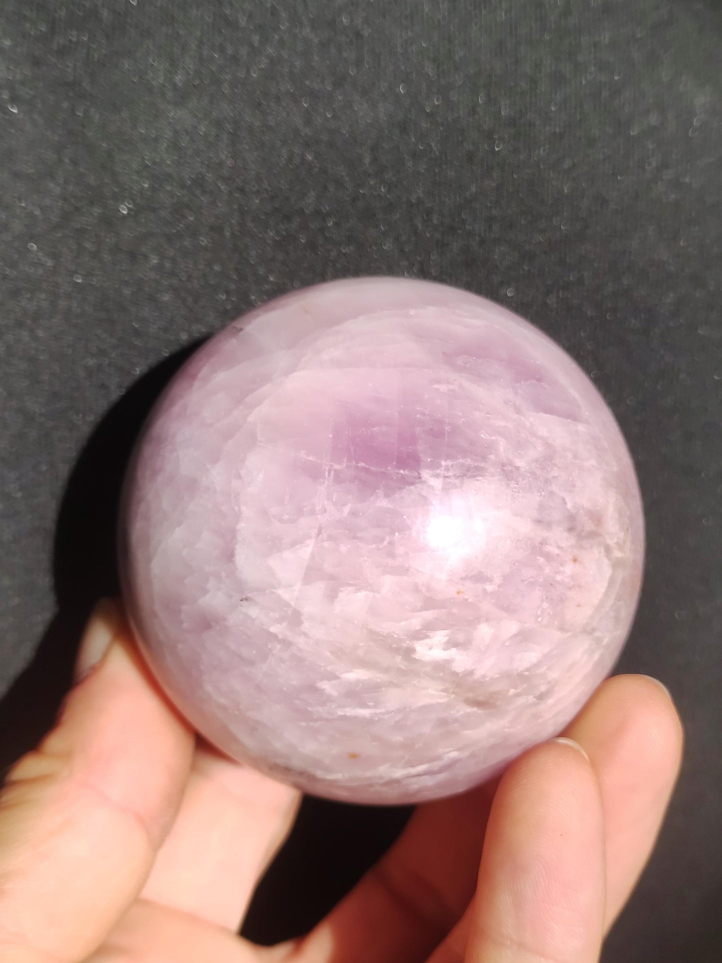XL Kunzit rosa Schimmer Flash ~ Edelstein Kugel Deko Sphere Haus Wohn Kristall HIPPIE Heilstein Rarität Selten Geschenk Frau Geschenk Er Sie