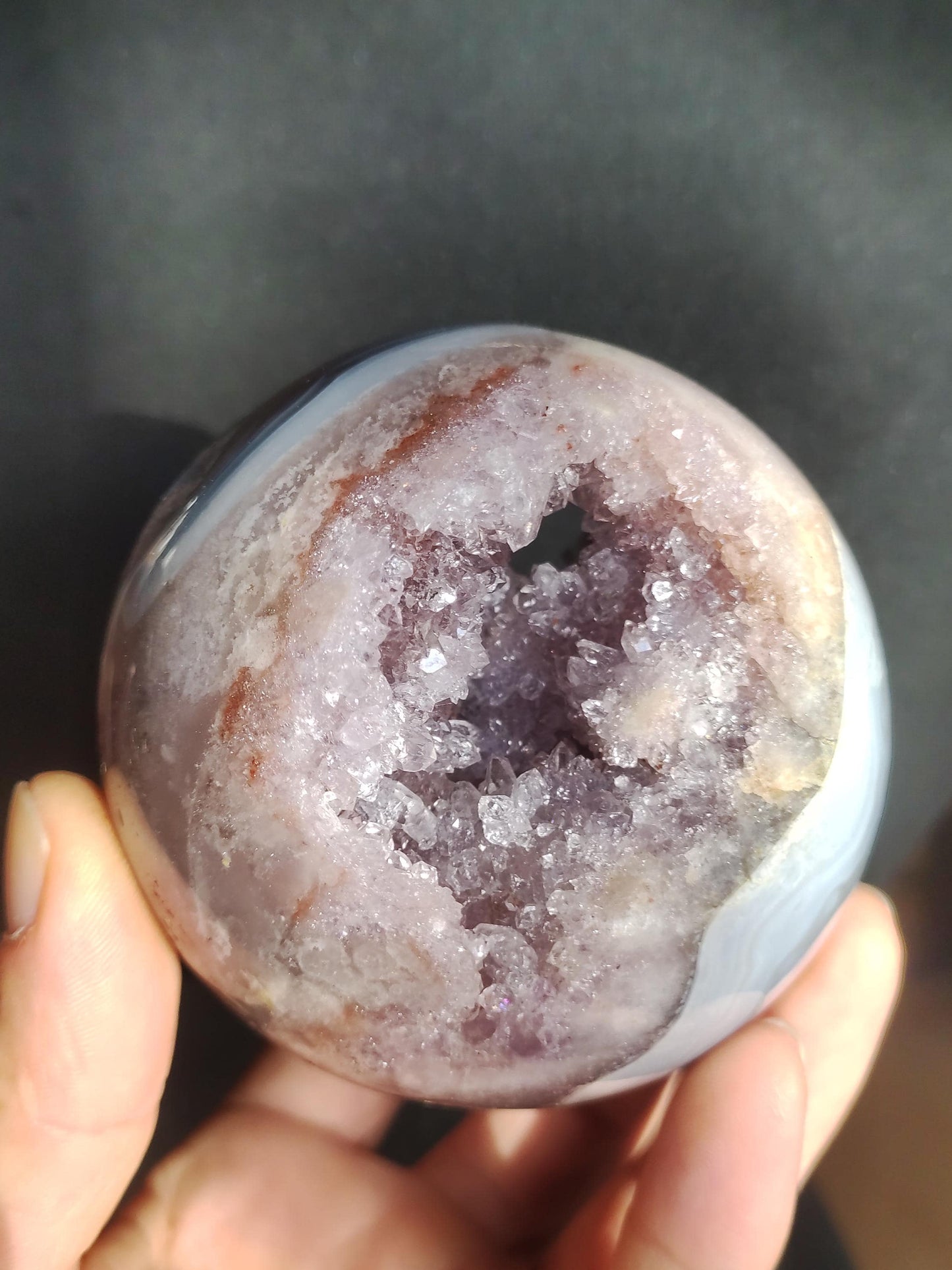 XXL Amethyst Agate Druzy Geode Ball ~ Magical Gemstone Decoration Crystal Sphere Healing Stone Purple Energy Living Rarity Collector Gift