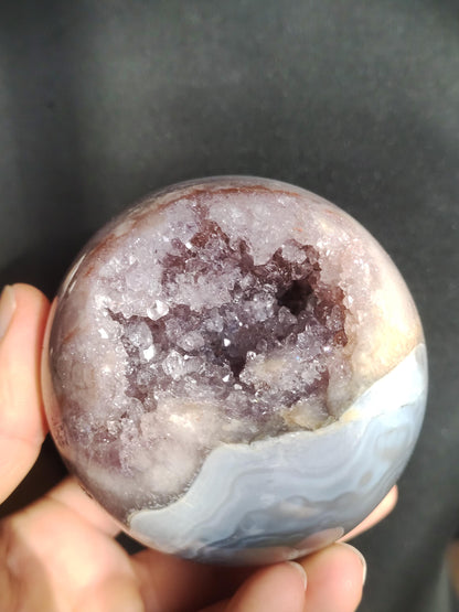 XXL Amethyst Agate Druzy Geode Ball ~ Magical Gemstone Decoration Crystal Sphere Healing Stone Purple Energy Living Rarity Collector Gift
