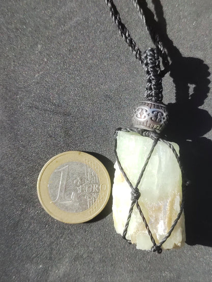 Aquamarine + Muscovite ~ Macrame gemstone necklace blue rarity natural healing stone crystal pendant man woman child he she gift quality