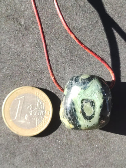Kabamba Rhyolite / Eldarite - Gemstone Necklace Healing Stone Green He She Man Woman Gift Lucky Pendant GOA Boho Tibet Ethno Nature Unique