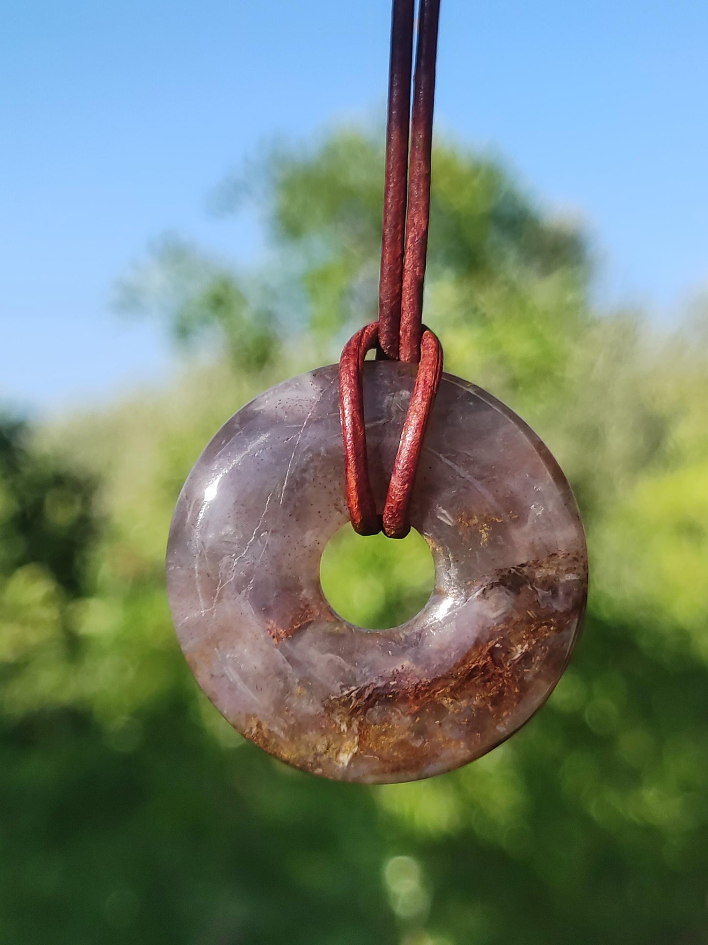 Pietersite or rouge bleu - collier de donuts de pierres précieuses rareté protection rare pierre de guérison cristal HIPPIE Boho Tibet ethnique homme femme lui offrir son