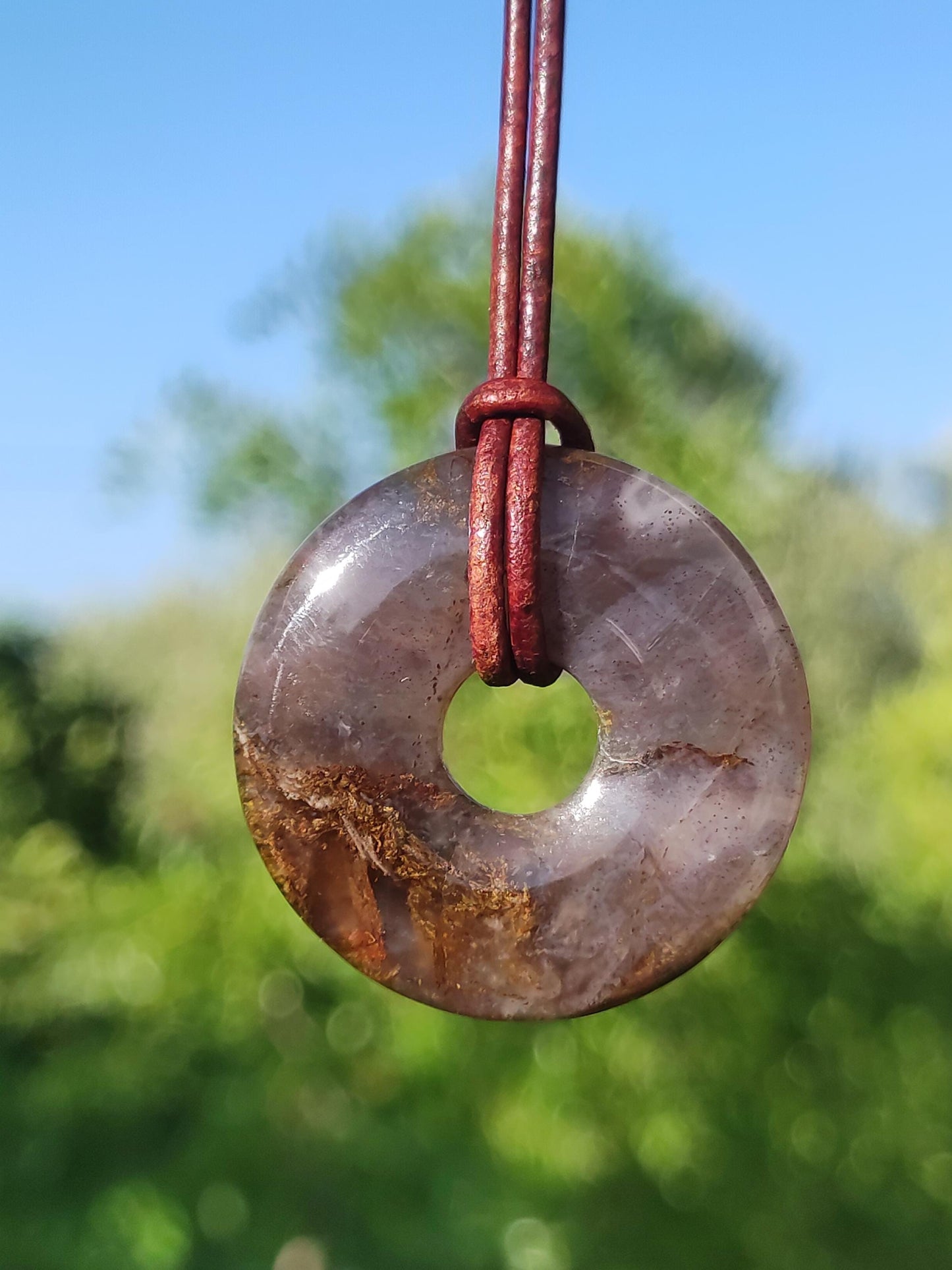 Pietersite or rouge bleu - collier de donuts de pierres précieuses rareté protection rare pierre de guérison cristal HIPPIE Boho Tibet ethnique homme femme lui offrir son