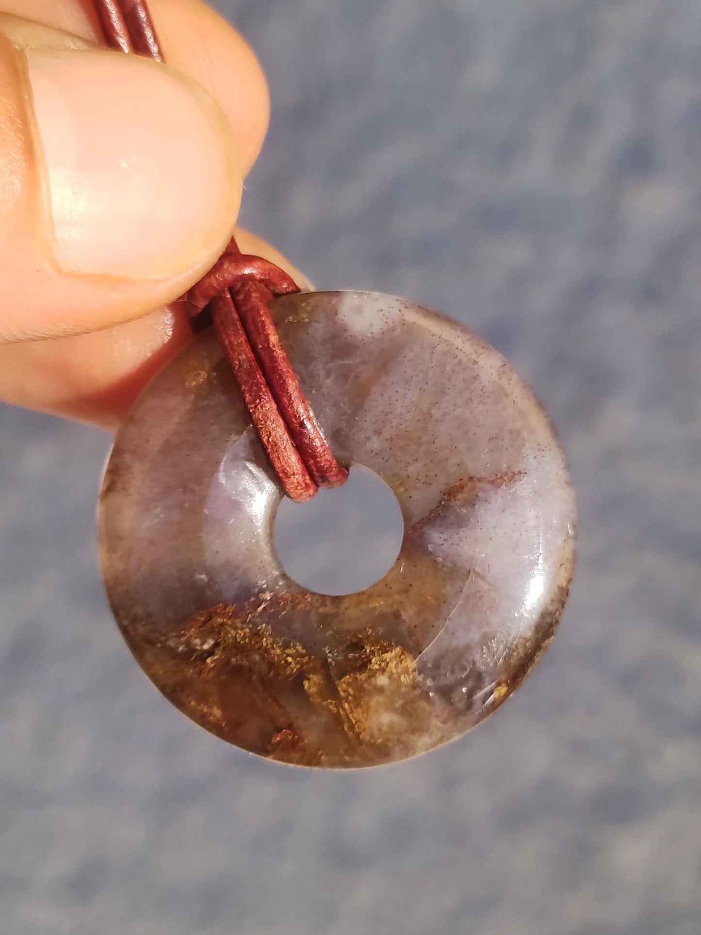 Pietersite or rouge bleu - collier de donuts de pierres précieuses rareté protection rare pierre de guérison cristal HIPPIE Boho Tibet ethnique homme femme lui offrir son