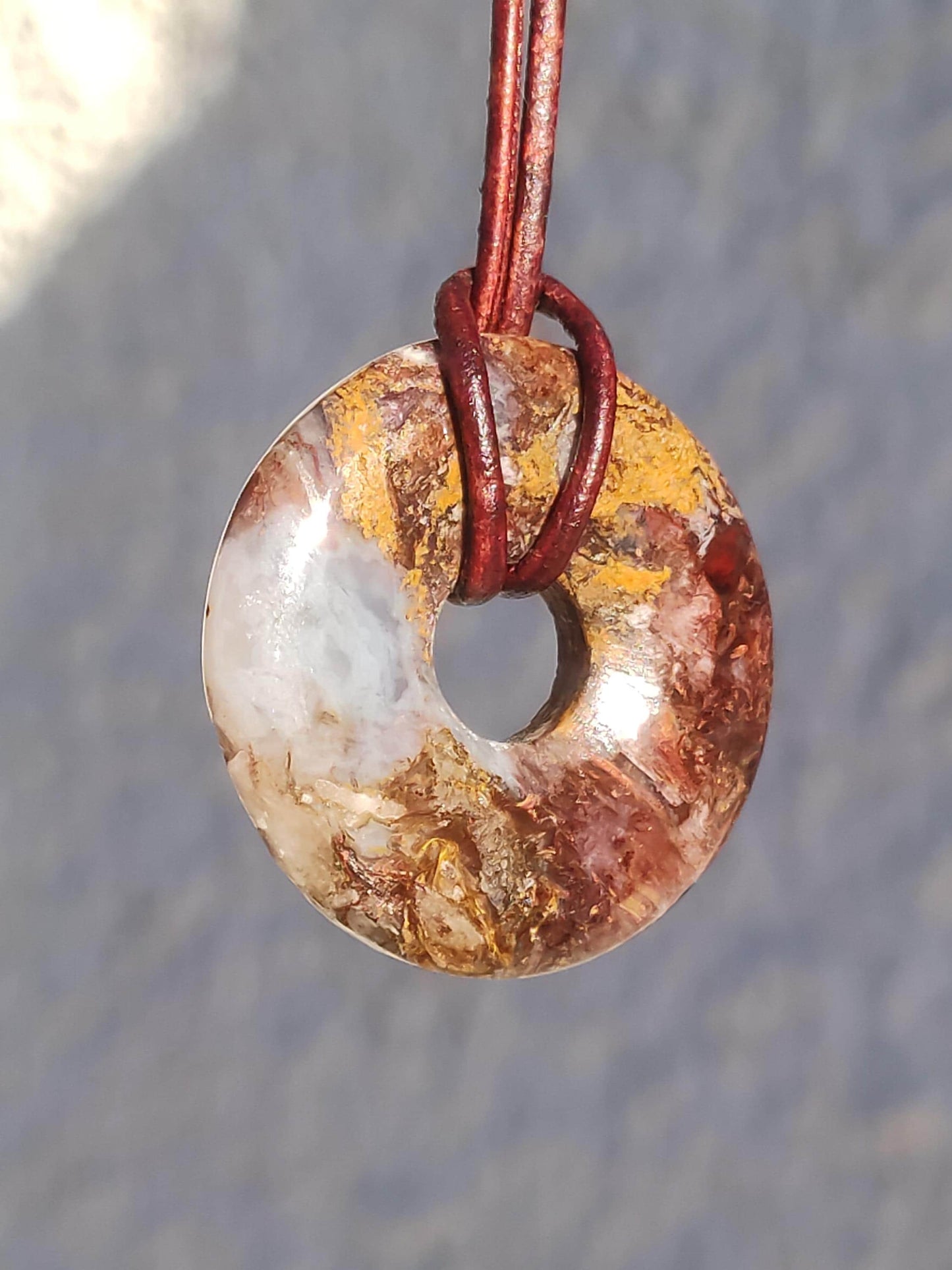 Pietersite or rouge bleu - collier de donuts de pierres précieuses rareté protection rare pierre de guérison cristal HIPPIE Boho Tibet ethnique homme femme lui offrir son