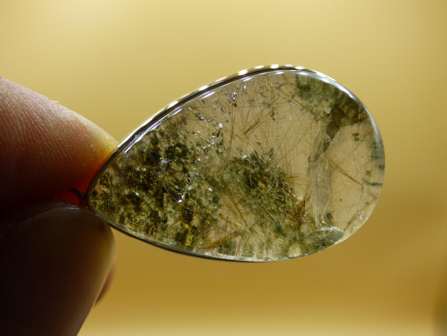 Phantom Rutil Quarz  - 925 Sterling Silber Edelstein Kette Natur weiß Schutz Rarität Heilstein Kristall Mann Frau Er Sie Geschenk Freund