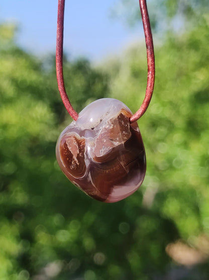 Agate de Feu *Mexique* - Collier de Pierres Précieuses Pierre de Guérison Symbole de Protection Homme Femme Chance HIPPIE GOA Boho Tibet Ethno Nature Rareté Cadeau