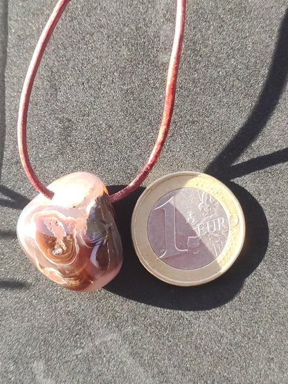 Agate de Feu *Mexique* - Collier de Pierres Précieuses Pierre de Guérison Symbole de Protection Homme Femme Chance HIPPIE GOA Boho Tibet Ethno Nature Rareté Cadeau