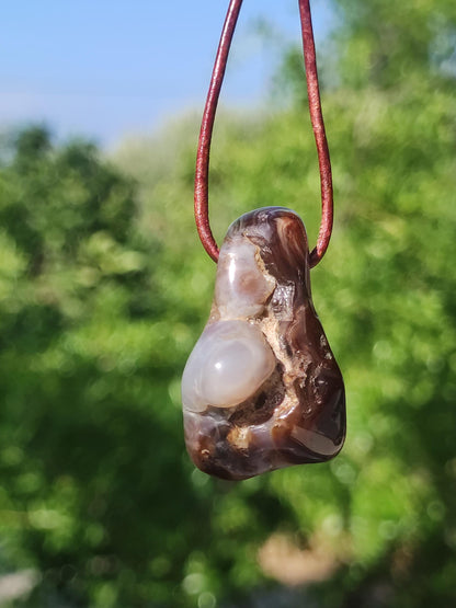 Agate de Feu *Mexique* - Collier de Pierres Précieuses Pierre de Guérison Symbole de Protection Homme Femme Chance HIPPIE GOA Boho Tibet Ethno Nature Rareté Cadeau