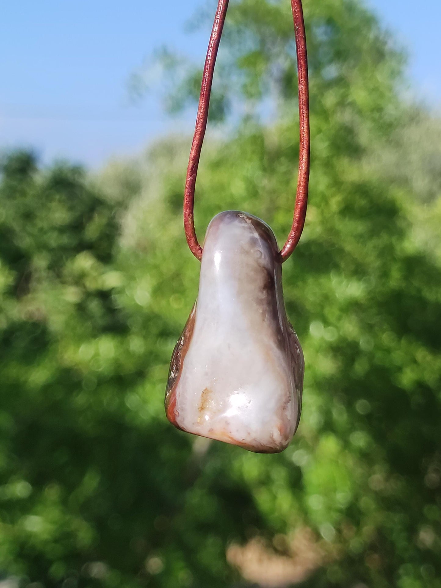 Agate de Feu *Mexique* - Collier de Pierres Précieuses Pierre de Guérison Symbole de Protection Homme Femme Chance HIPPIE GOA Boho Tibet Ethno Nature Rareté Cadeau