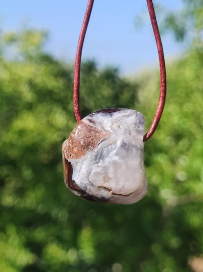 Agate de Feu *Mexique* - Collier de Pierres Précieuses Pierre de Guérison Symbole de Protection Homme Femme Chance HIPPIE GOA Boho Tibet Ethno Nature Rareté Cadeau