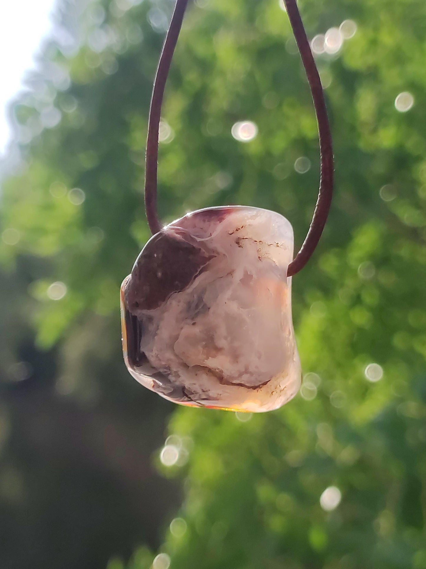 Agate de Feu *Mexique* - Collier de Pierres Précieuses Pierre de Guérison Symbole de Protection Homme Femme Chance HIPPIE GOA Boho Tibet Ethno Nature Rareté Cadeau