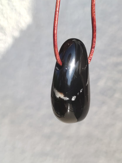Onyx ~ Gemstone Necklace Black Man Woman Child Gift Him Her Natural Real Energy Jewelry Pendant Lucky Protection Healing Stone Hippie Ethno Boho