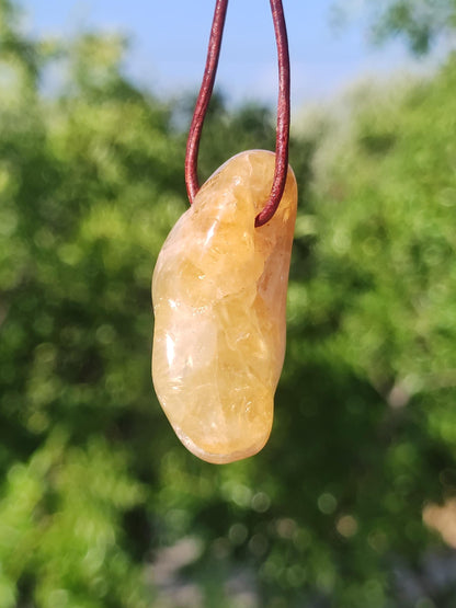 Citrine ~ Gemstone Necklace Yellow HIPPIE GOA Boho Ethnic Natural Healing Stone Rarity Crystals Jewelry Pendant Natural Stone Gift Bright Sun