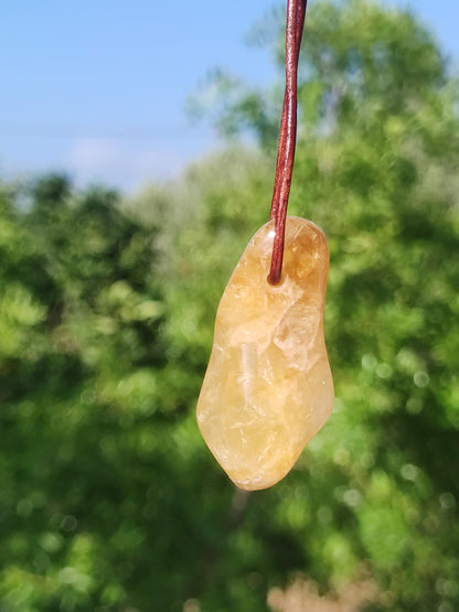 Citrine ~ Gemstone Necklace Yellow HIPPIE GOA Boho Ethnic Natural Healing Stone Rarity Crystals Jewelry Pendant Natural Stone Gift Bright Sun