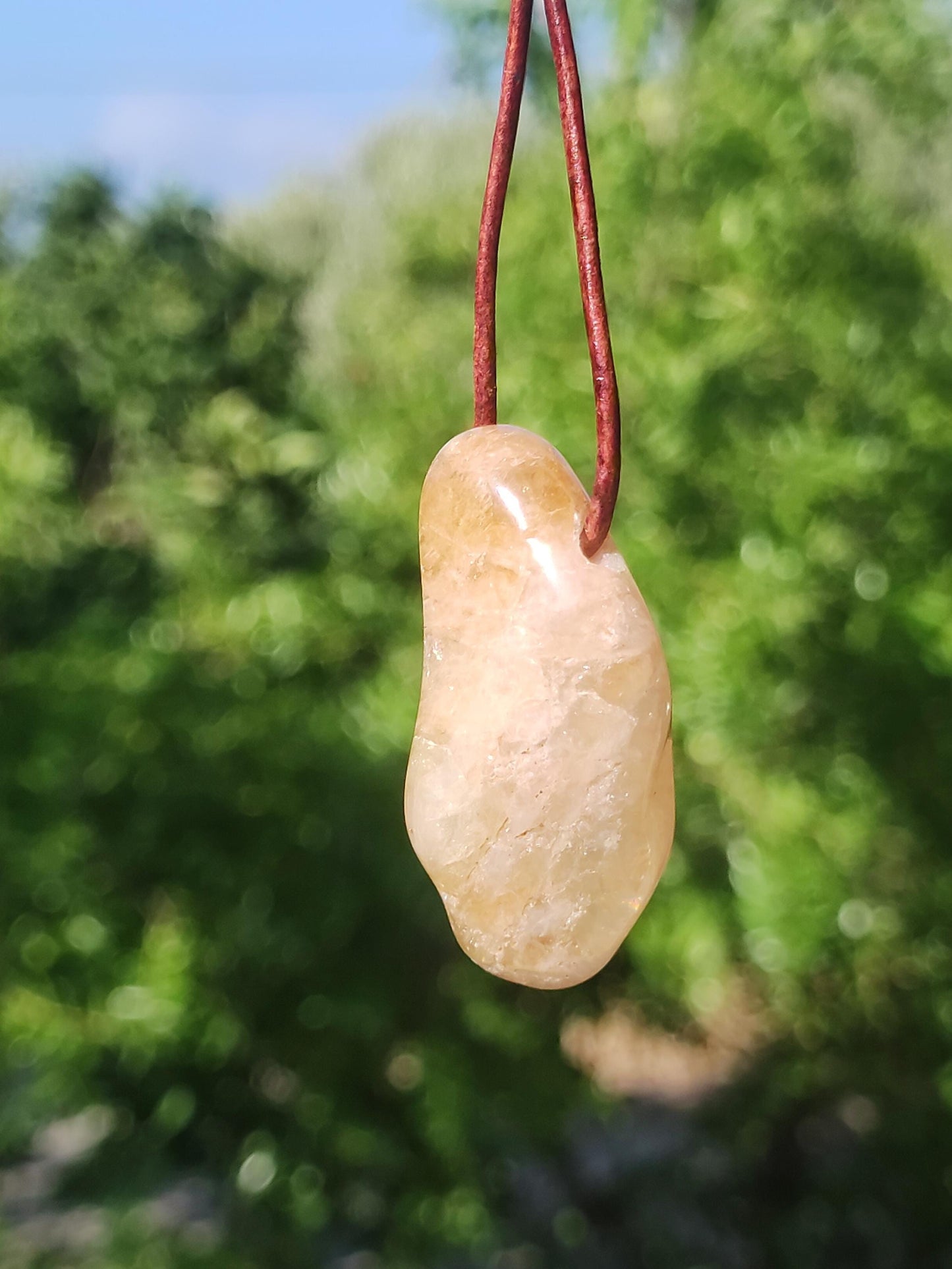 Citrine ~ Gemstone Necklace Yellow HIPPIE GOA Boho Ethnic Natural Healing Stone Rarity Crystals Jewelry Pendant Natural Stone Gift Bright Sun
