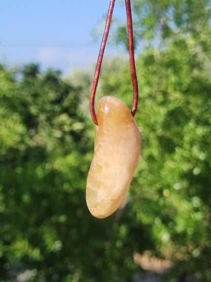 Citrine ~ Gemstone Necklace Yellow HIPPIE GOA Boho Ethnic Natural Healing Stone Rarity Crystals Jewelry Pendant Natural Stone Gift Bright Sun