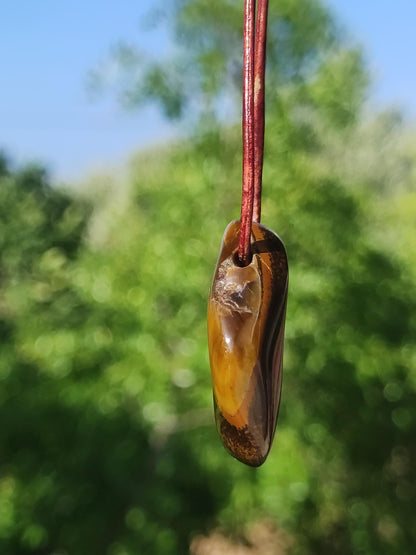 Tiger eye gemstone necklace healing stone green he she man woman gift lucky pendant GOA Boho Tibet Ethno nature unique