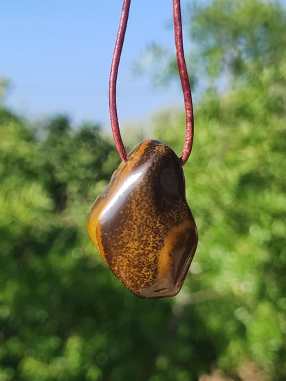 Tiger eye gemstone necklace healing stone green he she man woman gift lucky pendant GOA Boho Tibet Ethno nature unique