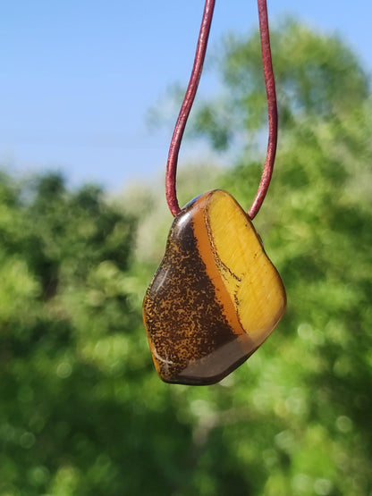 Tiger eye gemstone necklace healing stone green he she man woman gift lucky pendant GOA Boho Tibet Ethno nature unique