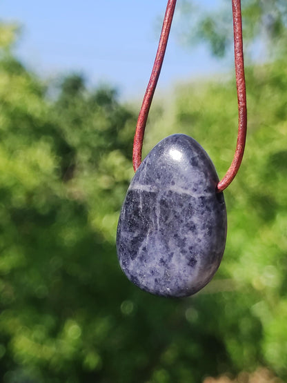 Saphir - collier de pierres précieuses pierre de guérison bleu nature cadeau homme femme il son père fils mère chance énergie chakra protection rareté collectionneur rare