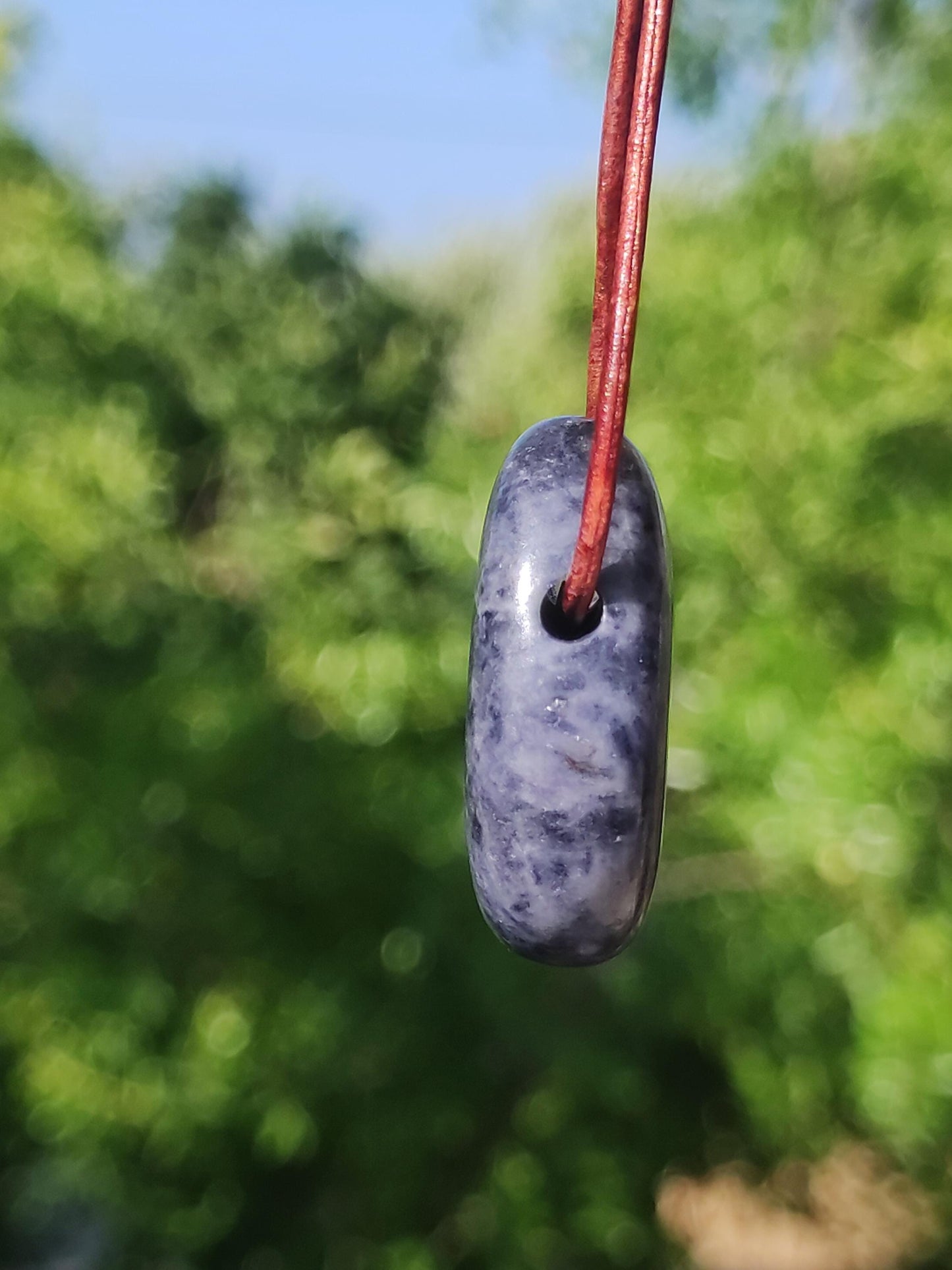 Saphir - collier de pierres précieuses pierre de guérison bleu nature cadeau homme femme il son père fils mère chance énergie chakra protection rareté collectionneur rare