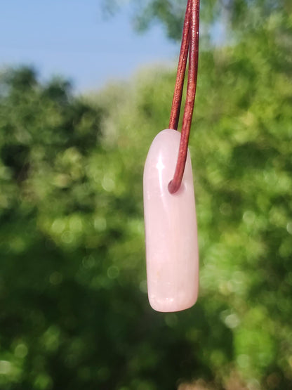 Kunzite A - Collier de pierres précieuses Pierre de guérison Rose Rose Rareté Homme Femme Chanceux HIPPIE GOA Boho Tibet Ethnique Naturel Rareté Cadeau Lui Son Homme Femme