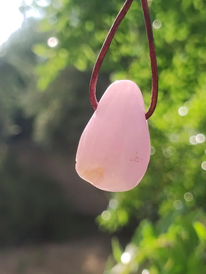 Kunzite A - Collier de pierres précieuses Pierre de guérison Rose Rose Rareté Homme Femme Chanceux HIPPIE GOA Boho Tibet Ethnique Naturel Rareté Cadeau Lui Son Homme Femme