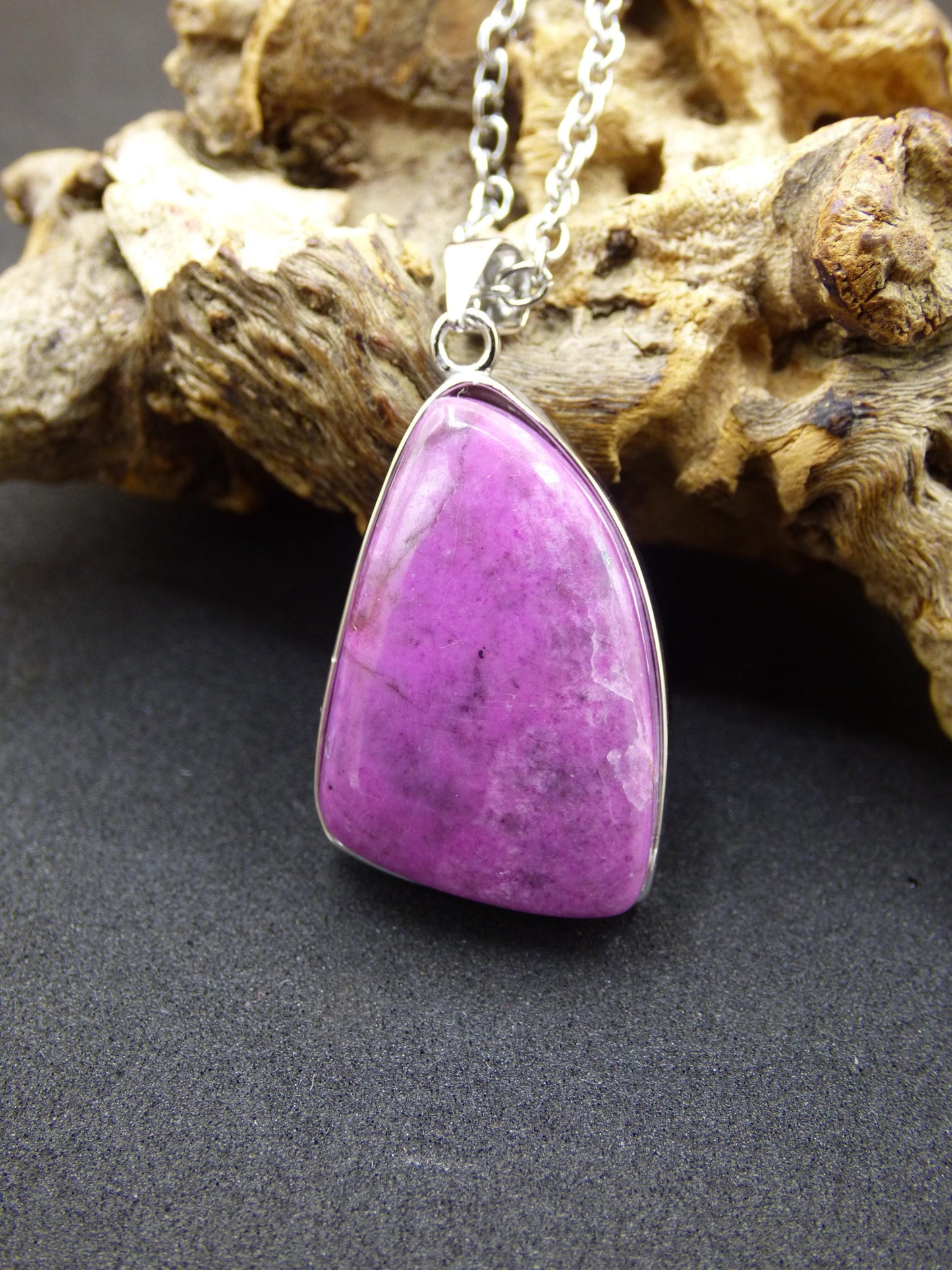 Cobalt Calcit Kobaltcalcit - 925 Silber Edelstein Kette Heilstein Natur pink rosa Rarität Edel Mann Frau Geschenk Er Sie Freundin Kristall