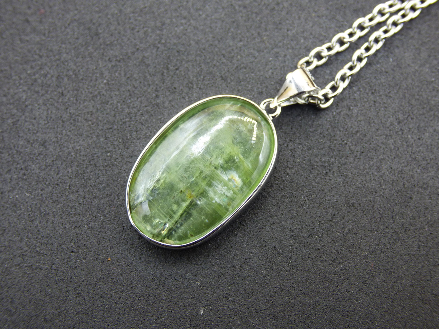 Cyanite green / Disthene A 925 silver gemstone chain natural healing stone crystal rarity pendant man woman he she gift beautiful noble