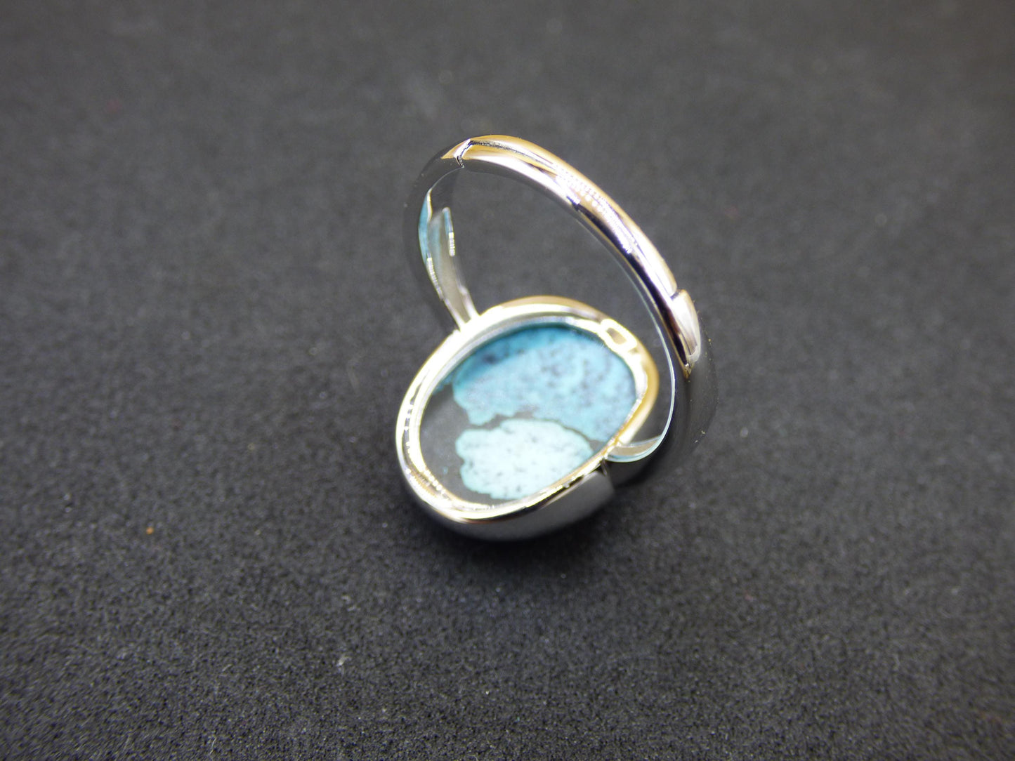 Turquoise Ring - 100% natural 925 Sterling Silver adjustable gemstone healing stone energy power women ring jewelry noble green blue rarity