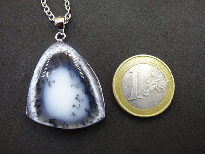 Dendrite Opal AAA - 925 Sterling Silver Gemstone Necklace Natural White Protection Rarity Healing Stone Crystal Man Woman He She Gift Friend Brother