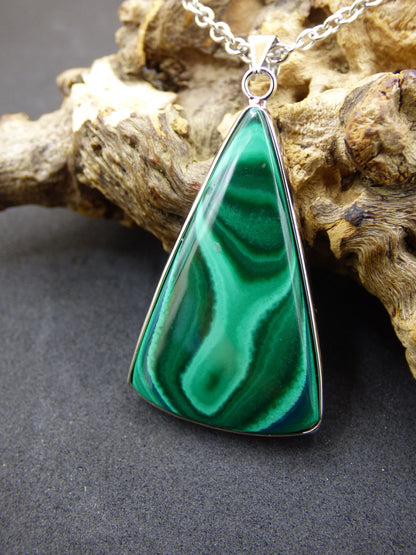 Malachite - 925 Sterling Silver Gemstone Necklace Natural Blue Rarity Healing Stone Crystal Man Woman He She Gift Friend Brother