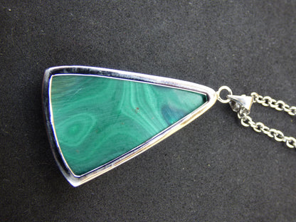 Malachite - 925 Sterling Silver Gemstone Necklace Natural Blue Rarity Healing Stone Crystal Man Woman He She Gift Friend Brother