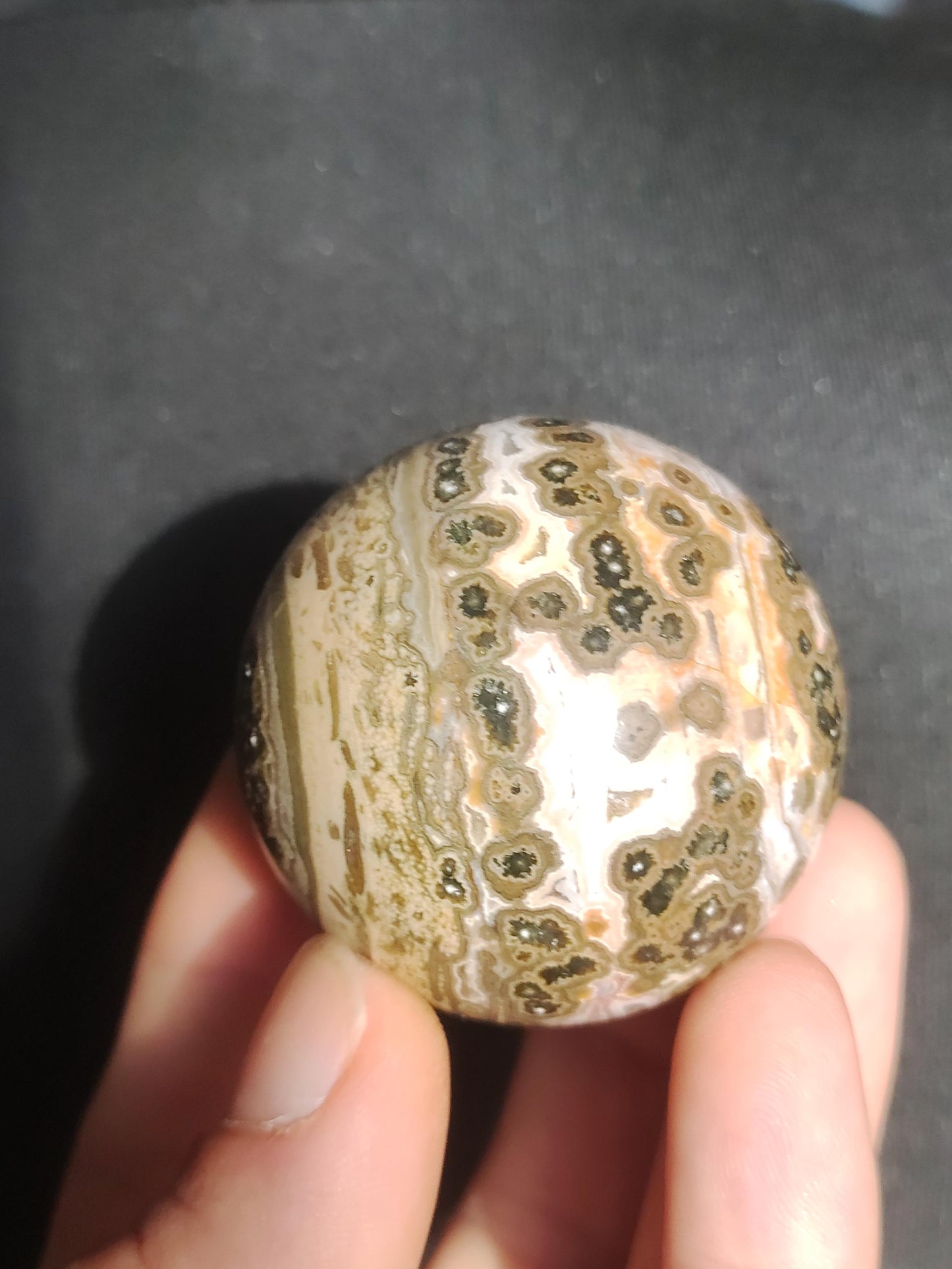 8 veines Ocean Jasper Orbiculaire vert - boule de pierre précieuse pierre de guérison naturelle décoration cristal cadeau lui elle homme femme maison appartement énergie rare