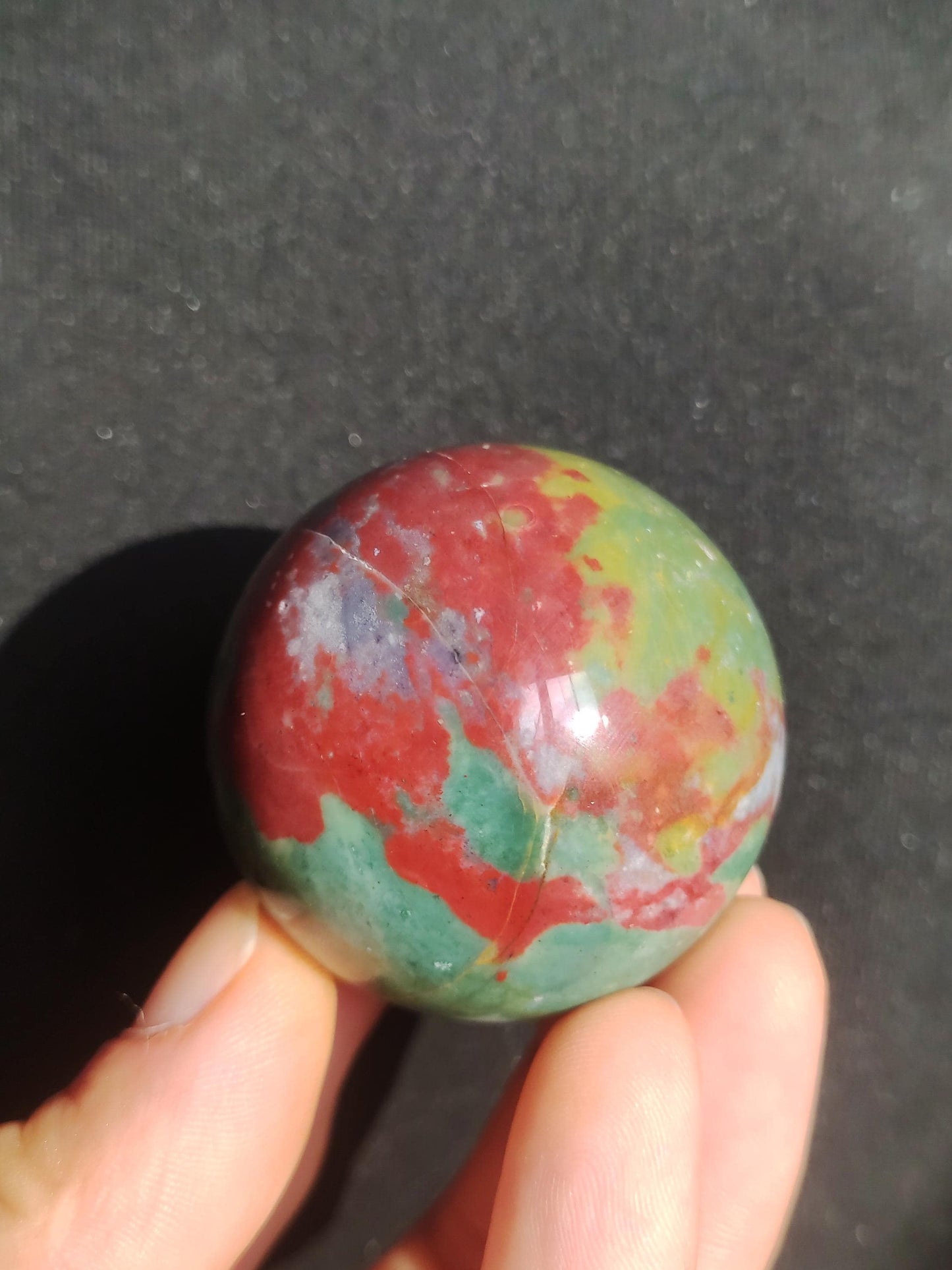 Jaspe océanique - Boule de pierre précieuse Pierre de guérison naturelle Décoration Cristal Cadeau Lui Elle Homme Femme Maison Appartement Énergie Puissance Vert Coloré Rareté